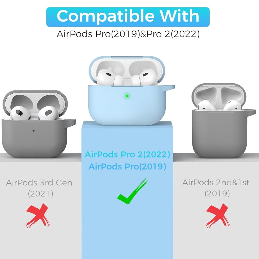 ZORBES® for AirPods Pro 2nd Generation Case Protective Silicone Cover with Carabiner & Dual-Headed Earbud Cleaning Pen Anti-Scratch AirPods Pro 2 Case for Apple AirPods Pro 2nd Generation Case, Blue ZORBES® for AirPods Pro 2nd Generation Case Protective Silicone Cover with Carabiner & Dual-Headed Earbud Cleaning Pen Anti-Scratch AirPods Pro 2 Case for Apple AirPods Pro 2nd Generation Case, Blue